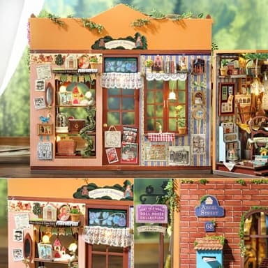TuKIIE DIY Miniature House Kit with Furniture, 1:24 Scale Creative Room Opened & Closed Wooden Dollhouse Book Nook Plus Dust Proof for Kids Teens Adults(Dollhouse Shop) - Image 6