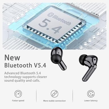 Wireless Earbuds, 2025 Bluetooth 5.4 Headphones in Ear with 4 ENC Noise Cancelling Mic, New Wireless Earphones HiFi Stereo Deep Bass 40H Playtime, LED, In-Ear Bluetooth Ear Buds IP7 Waterproof, USB-C - Image 5
