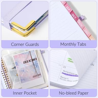 Jul 2025 -Dec 2026 Planner, Forvencer Academic Planner 2025-2026, 18 Month Daily Planner, 8.5" x 11", Weekly & Monthly Agenda Book, Hardcover Calendar Book, School Supplies for Student,Pink - Image 6