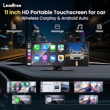 Largest 11.5 inch Wireless CarPlay Screen for Car, A-pple CarPlay & Android Auto HD Touchscreen with 4K Dash Cam/1080P Backup Camera/Navigation/Bluetooth/Voice Control/FM/Mirror Link,for All Vehicles - Image 2