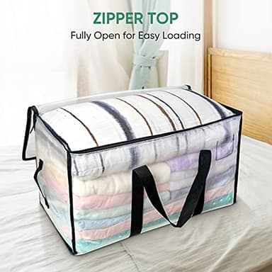 BALEINE 6-Pack Oversized Moving Bags with Reinforced Handles, Heavy-Duty Storage Tote for Clothes, Moving Supplies (Clear, 6-Pack) - Image 7