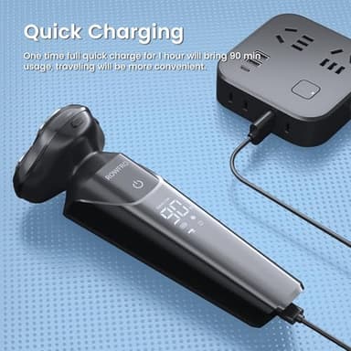 Electric Razors for Women, Facial Hair Removal, Bikini Trimmer, Rechargeable Womens Electric Shaver for Legs, Face, Lips Hairs, Wet and Dry Shaving, Type-C Fast Charging, LED Display - Image 8