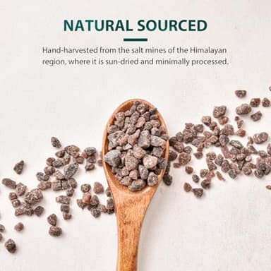 Soeos Himalayan Black Salt, Coarse Grain, 2.4 Pound (39 Oz), Gluten-Free, Natural Mineral Enriched, Natural Faux Egg Flavor, Egg replacement, Black Salt for Cooking (Pack of 1) - Image 5