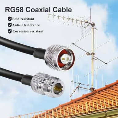 TUOLNK N Type Cable RG58 32.8ft(10M) N Male to N Female Extension Cable Low Loss High Frequency N Cable Male to Female Black for WiFi Router 3G 4G LTE Antenna - Image 3