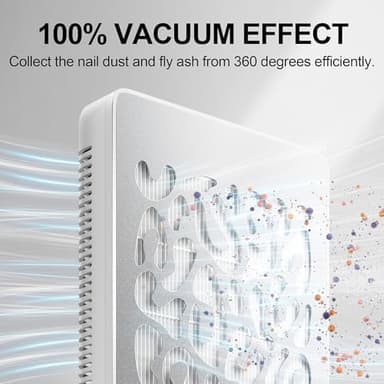 L'UGX Nail Dust Collector, Professional Dust Collector Nail Tech, Powerful Dust Suction Machine Manicure Pedicure Tool for Acrylic Nail Polishing, Low Noise, 30 Pcs Filter Papers - Image 6