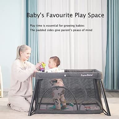 Pamo Babe Travel Crib - Lightweight Baby Playpen with Bassinet, Portable Mini Playard - Image 5