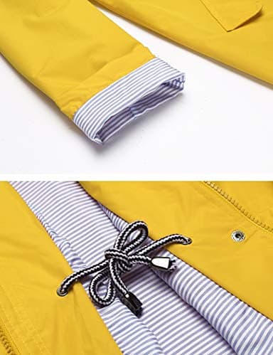 LOMON Women Raincoat Lightweight Active Wear Quick-drying Junior Casual Fashion Rain Jacket Outdoor Waterproof Jacket Yellow M - Image 5