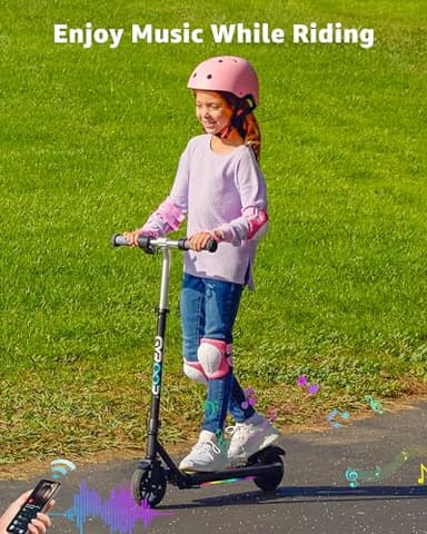 Gyroor H30 Max Electric Scooter for Kids Ages 8-12, 150W Powerful Motor, Bluetooth Music, Dual Brake System, Adjustable Height and Speed, Best Gifts for Kids, H30Max-8QY - Image 4
