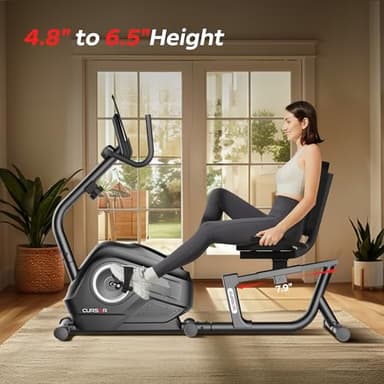 CURSOR FITNESS Recumbent Exercise Bike, Stationary Bikes for Home with Adjustable Seat, 16-Level Magnetic Resistance Recumbent Exercise Bike for Home Gym Cardio Workout Training - Image 5