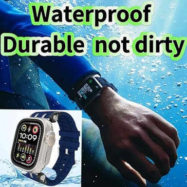 Waterproof for Apple Ultra 2 Watch Band Men Women 49mm, Hypoallergenic for Apple Watch Sport Bands Series 10 9 8 7 SE 46mm 45mm 44mm, Designer Wristband, Workout Running Swimming (Gray) - Image 6