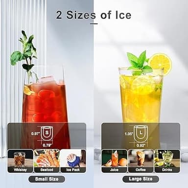 Antarctic Star Countertop Ice Maker,26lbs/24Hrs,9 Bullet Ice Cubes Every 6 Minutes,S/L,Self-Cleaning countertop ice Makers with Basket and Scoop,Perfect for Home, Kitchen, RV, Camping (Green) - Image 2