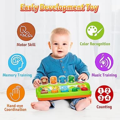 Duchong Pop Up Toys for 1 Year Old Boy Girls, Interactive Cause and Effect Learning Toys with Music & Light for Baby 6 7 8 9 10 11 12 Months, Christmas Birthday 1st Gifts for Toddlers - Image 5