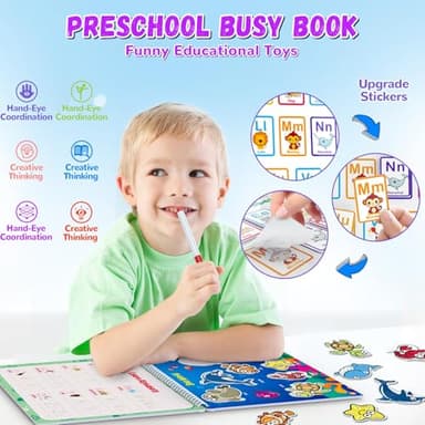 Busy Book for Toddlers 3+, Preschool Learning Activities with 30 Themes Prek Preschool Workbooks, Montessori Educational Learning Toys Activity Books for Christmas Birthdays Gifts Boys Girls - Image 4