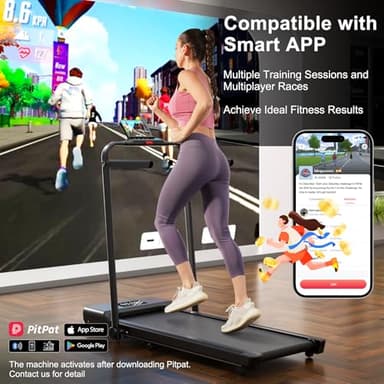 Walking Pad Treadmill with Incline and Handle Bar, 300lbs Capacity Folding Treadmills for Home Small Space 3.0 HP Under Desk Walking Pad Portable Compact Treadmill with Remote Control, APP - Image 4