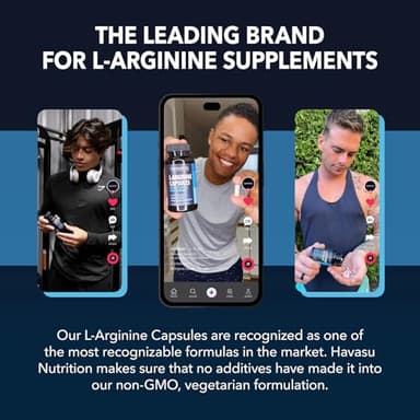 L-Arginine Capsules with L-Citrulline - Nitric Oxide Supplement - L Arginine and L Citrulline Blend - 60 Count - Vegan, Non-GMO Capsules for Performance, Endurance and Muscle Support - 1 Month Supply - Image 5