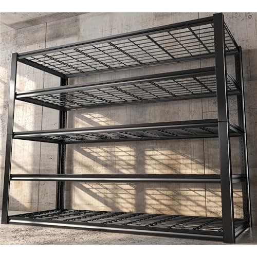 REIBII 48.2''W Garage Shelving Heavy Duty Metal Shelving 3000LBS Storage Shelves Adjustable Metal Shelves 5 Tier Garage Shelf for Basement Pantry Warehouse Supermarket 48.2" W x 24.2" D x 72.2" H - Image 1