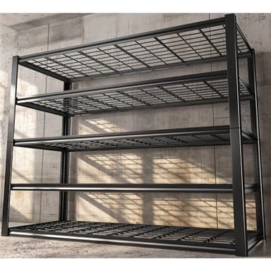 REIBII 48.2''W Garage Shelving Heavy Duty Metal Shelving 3000LBS Storage Shelves Adjustable Metal Shelves 5 Tier Garage Shelf for Basement Pantry Warehouse Supermarket 48.2" W x 24.2" D x 72.2" H - Image 1