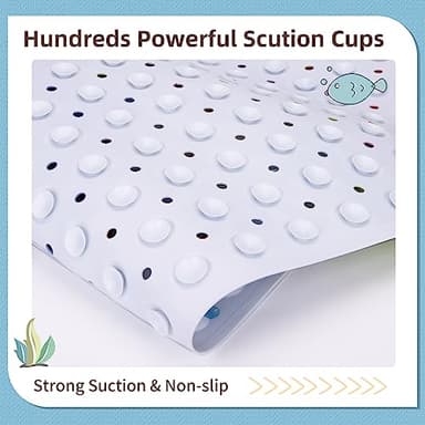 Wimaha Baby Bath Mat for Tub, 40 X 16 Inch Bathtub Mat Non Slip BPA Free for Kids, Strong Grip Shower Mat Non Slip Bath Tub Mat for Bathroom, Machine Washable - Image 3