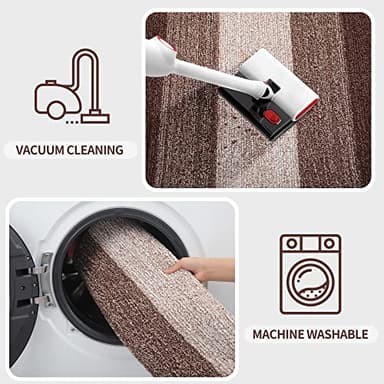 Kitinjoy Indoor Outdoor Door Mat, 48x32 Non-Slip Absorbent Dirt Trapper, Low-Profile Washable Inside Entrance Front Floor Mat, Sturdy Soft Entry Doormats for Entryway, Brown - Image 5