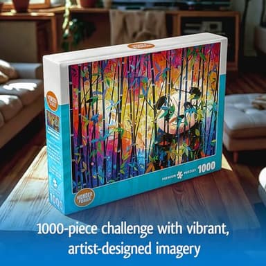 Wonder Forge Peekaboo Panda 1000 Piece Jigsaw Puzzle for Adults | Unique, Perfectly-Fitting Pieces | Fun, Vibrant Imagery | Amazon Exclusive - Image 3