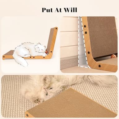 CHEERHOME PETS L Shaped Cat Scratcher 12.6"x23.6" Vertical Cat Scratching Board for Indoor Cats (Large) - Image 5