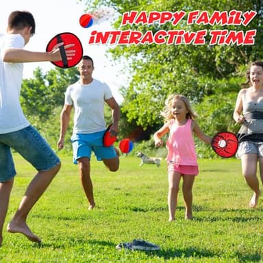 Toss and Catch Ball Game Set, Outdoor Games for Kids 3 4 5 6 7 8 9 10 11 12 Years Old Boys Girls, Outdoor Yard Games Beach Toys Pool Toys Sports & Outdoors Birthday Gifts (2 Paddles) - Image 6