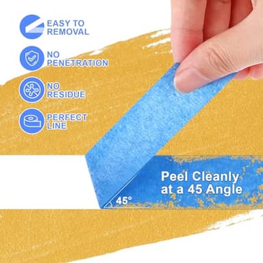 NEOACT 16 Rolls Painters Tape 2 Inch Wide,Multi-Surface No Residue Blue Masking Tape for Walls Painting,Packing,Labeling,DIY Crafts,2 Inch x 55 Yards(880 Yards Total) - Image 4
