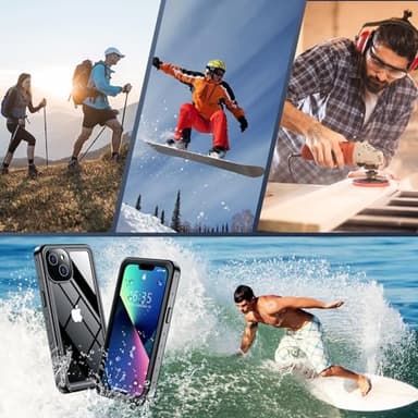 SPIDERCASE for iPhone 13 Case Waterproof, Built-in Lens & Screen Protector, Full Heavy Duty Protection, 12FT Military Shockproof, Dustproof, Anti-Scratched Phone Case,Black - Image 7