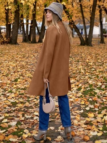 ANRABESS Women's Long Cardigans Sweater 2025 Fall Dressy Casual Lapel Knit Warm Trench Coatigan Oversized Blazer Jacket Coat Caramel Small - Image 5