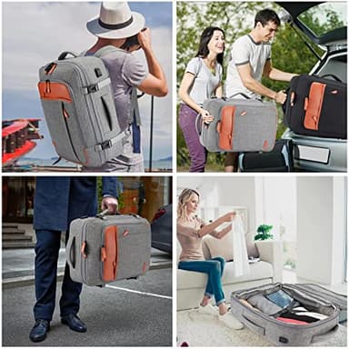 Lumesner Carry on Travel Backpacks, Extra Large 40L Flight Approved for Men & Women,Expandable Suitcase backpack (Grey (Backpack With 4 Packing Cubes)) - Image 7