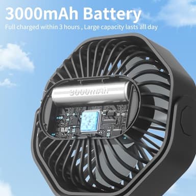 Lerat Portable Stroller Fan With Flexible Tripod, 3 Speeds Rechargeable Handheld Personal Fan, 360 Rotate Battery Operated Clip On Fans for Car Seat Crib Bike Treadmill Black - Image 8