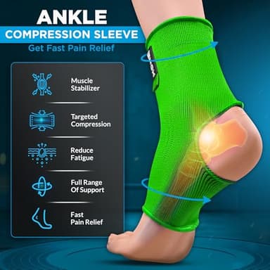 WYOX Ankle Compression Sleeve Support Brace for Men & Women, Running, Gym, Basketball, Cycling, Martial Arts, Kickboxing & Sports Stabilizer Compression Ankle Socks for Training & Recovery - Image 2