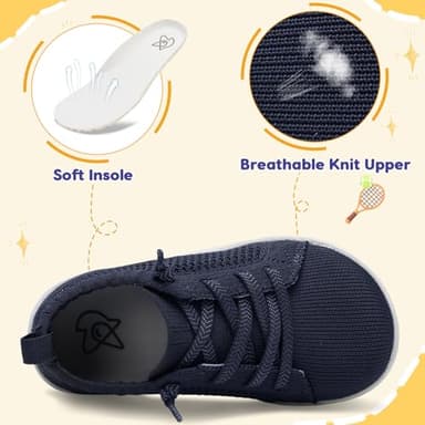 LeIsfIt Toddler Shoes Girls Boys Wide Shoes Kids Zero Drop Minimalist Sneakers Barefoot Slip on Tennis Sneakers Navy 10 Toddler - Image 5