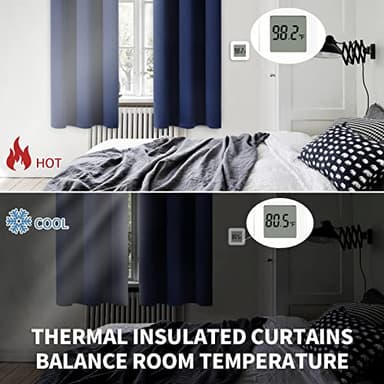 BGment Blackout Curtains for Bedroom 63 Inches Long - Navy Blue Room Darkening Thermal Insulated Sunlight Blocking Grommet Window Drapes for Kids Boys Room, Set of 2 Panels, 42 x 63 Inch - Image 4