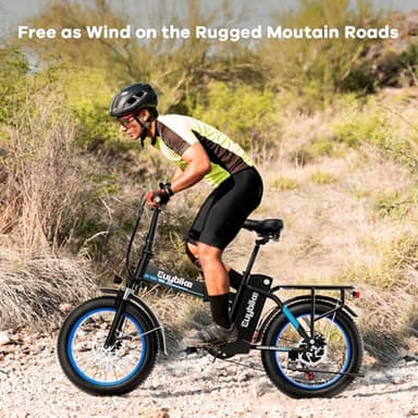 1000W Folding Electric Bike, 48V 20AH Large Removable Battery E Bike, 30+MPH, 60 Miles Max Range, 20" Fat Tire EBike for Adults, Adult Electric Bicycles for Commute Beach Snow,Dark Black - Image 8