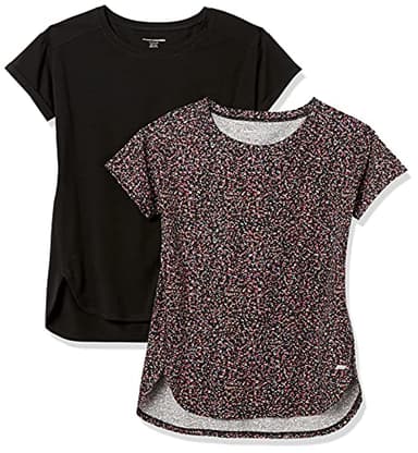 Amazon Essentials Women's Studio Relaxed-Fit Lightweight Crewneck T-Shirt (Available in Plus Size), Pack of 2, Black Confetti Print, XX-Large - Image 1