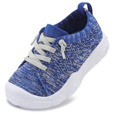 LeIsfIt Toddler Boys Girls Shoes Tennis Shoes Kids Slip on Shoes Breathable Barefoot Sneakers Blue Size 8 - Image 1