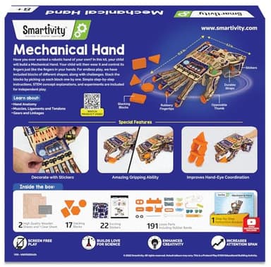 Smartivity DIY Robotic Mechanical Hand STEM Toy for Kids 8-9-10-11-12-13-14 Years Old | Parents Choice Award Winner I Birthday Gift for Smart Kids | Engineering Kit for 8-14 Years Old Boys & Girls - Image 8