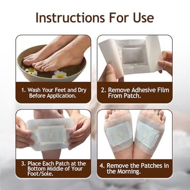 TEWEAE 2 in 1 Foot Pads, 24Pads Bamboo Vinegar Coconut Shell Powder Feet Pads with ''Stay in Place'' Bigger Adhesive Sheet - Image 3