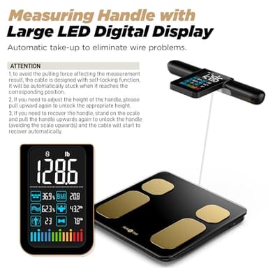 RunSTAR Scale for Body Weight and Fat Percentage, 8 Electrodes High Precision Digital Scale for BMI 20 Body Composition Measurement, Bathroom Smart Scales with Large Color Display FSA or HSA Eligible - Image 2