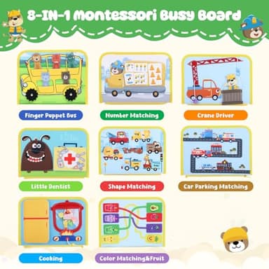 VisionX Toddler Felt Busy Book Portable Interactive Educational Toy for Endless Fun and Learning - Image 2