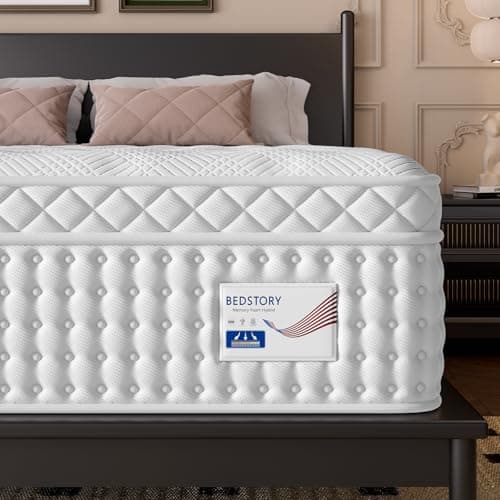 BedStory King Mattress 14 Inch, Medium Mattress with Extra Lumbar and Back Support, Signature Collection Hybrid Mattresses Pressure Pain Relief, 365 Nights Trial, Forever Warranty, Fiberglass Free - Image 1