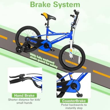 WEIZE Kids Bike,16 Inch Children Bicycle for Boys Girls Ages 4-6 Years Old, Rider Height 38-48 Inch, Coaster Brake, Blue - Image 3