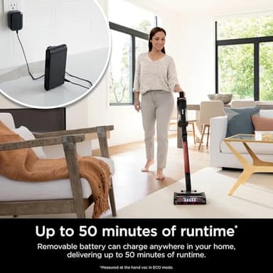 Shark IZ840HRW Stratos Cordless Vacuum with Clean Sense IQ, DuoClean PowerFins HairPro MultiFLEX, Includes Crevice Tool, Up to 50 Minute Runtime, Red (Renewed) - Image 5