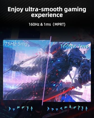 KTC 27 Inch 4K Gaming Monitor - UHD 160Hz Monitor with Fast IPS Panel, 1ms MPRT, 140%sRGB, HDR 400, Adaptive Sync, HDMI DisplayPort, Height Tilt Pivot Swivel Adjustable, Carbon Fiber Backcover, U27T6 - Image 5