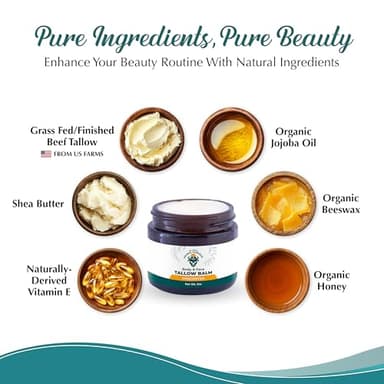 Dr. Dave's Primal Essence Grass Fed Beef Tallow Balm for Face and Body with Shea Butter, Organic Jojoba Oil, Honey, and Beeswax – Beef Tallow for Skin – Unscented Balm – 2 oz - Image 3