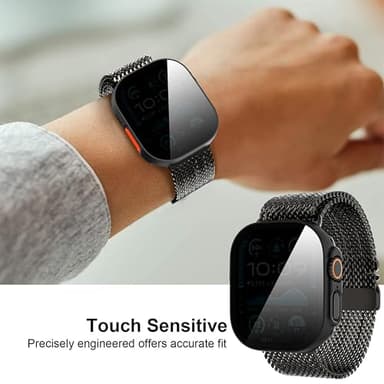 Suoman 3-Pack for Apple Watch Ultra 3/2/1 49mm Privacy Screen Protector Case, [Anti-Peeping] Ultra-Thin Tempered Glass Case Cover for iWatch Ultra 49mm 3/2/1 - Image 7