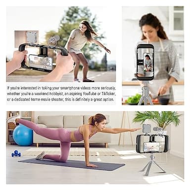 NEEWER Mobile Phone Video Rig, Mobile Phone Grip Stabiliser Cage with Cold Shoe and 1/4 Inch Thread, Video Recording Film Rig, Compatible with iPhone 16 15 Pro Max Plus 14 13 Mini X XS Max XR - Image 6