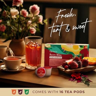 Gya Tea Co Berry Bliss Herbal Tea Pod (16 ct) - Decaf Fruit Sweet Tea for Relaxing & Kickstart the Day - Image 2