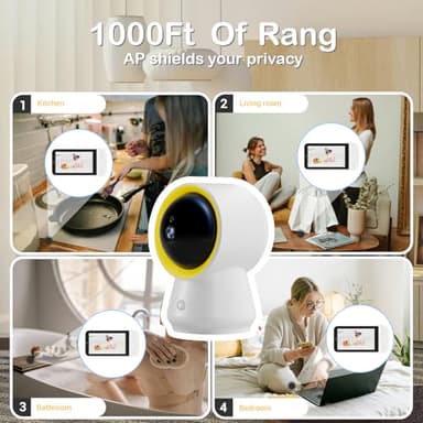 Ellie Baby Monitor No WiFi, Baby Monitor with Camera and Audio, 5" IPS 1080P with Wall Mount, 6000mAh Battery, 1000ft Range, Smart Monitoring 24hrs Playback, AI Cry Detection & Sleep Tracking - Image 8